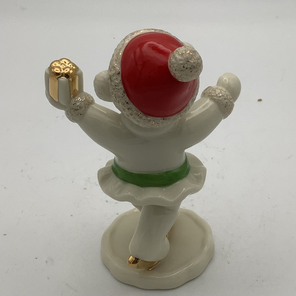 Lenox Christmas Ice Skating Bear Figurine with Gold Accents - Picture 6 of 9